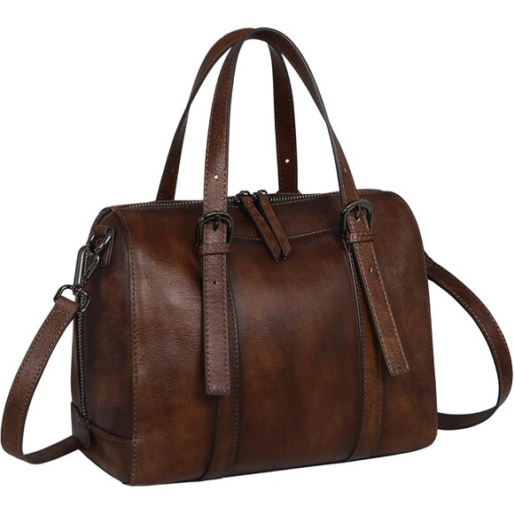 Genuine Leather Crossbody Bag Women Travel Purse Satchel Work Tote - Picture 1 of 8